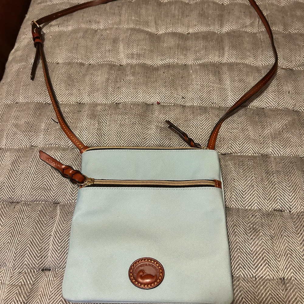 Dooney & Bourke Sky Blue and Brown Crossbody Bag